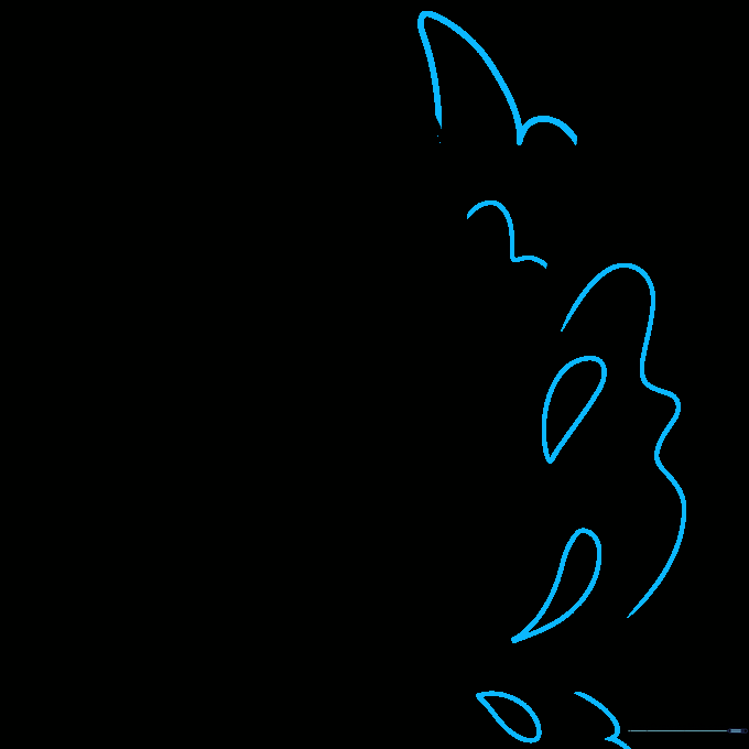 Drawing delicate, teardrop-shaped fairy wings behind the character's shoulders.