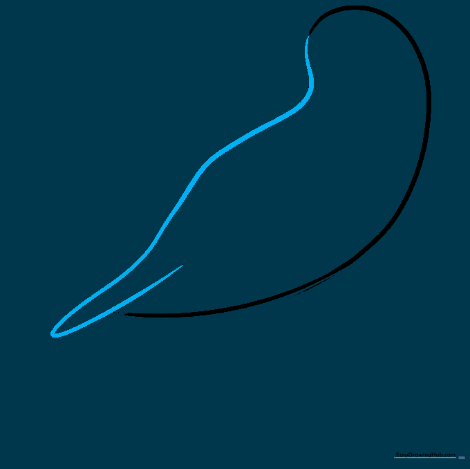 The falcon outline now includes a curved back and a pointed tail shape.