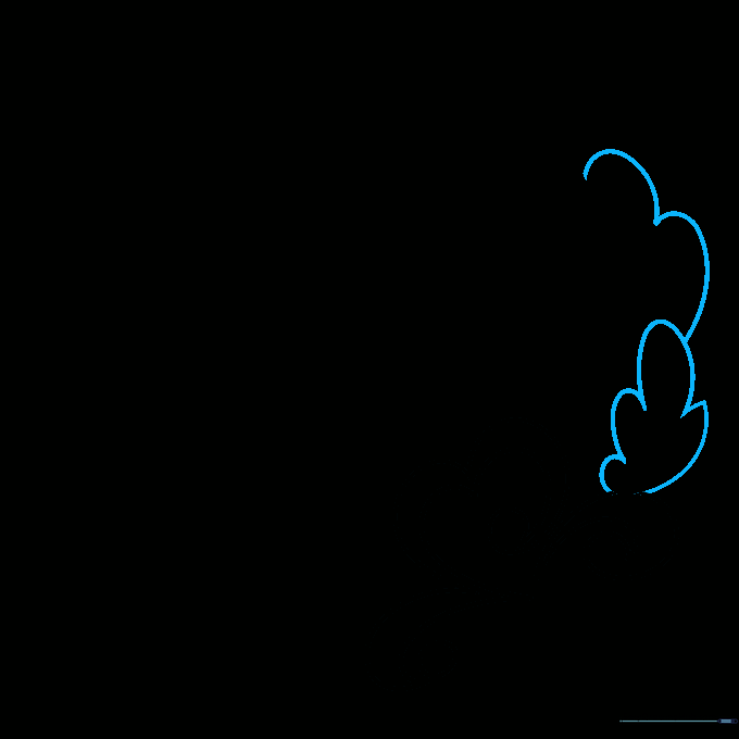 Adding leaf-like curved lines to the side of the heart drawing.