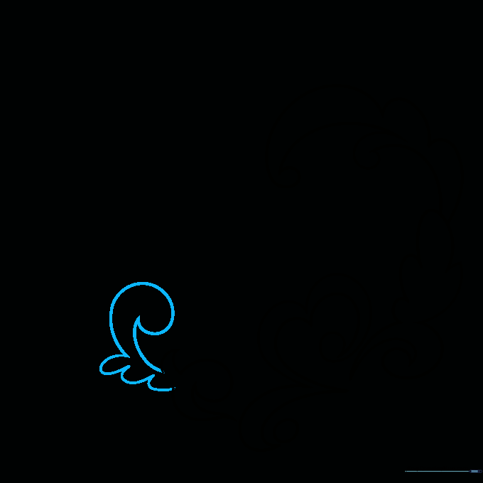Adding a series of loops to the left side to create a flowing, decorative effect.