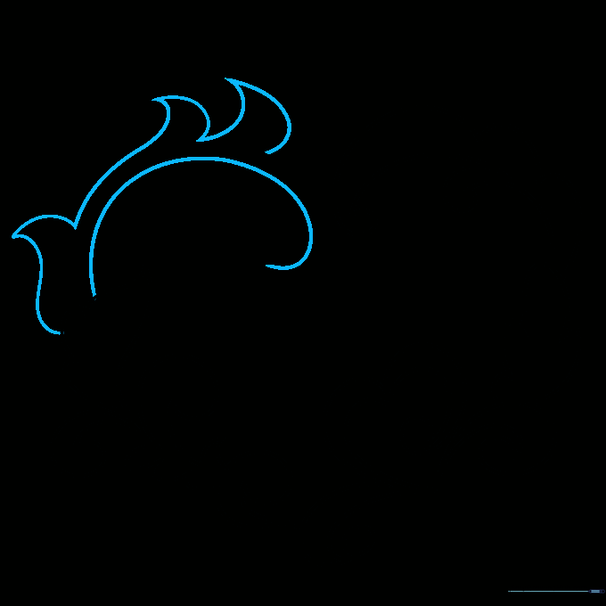 Refining the right side of the heart with long curves and flame-like points.