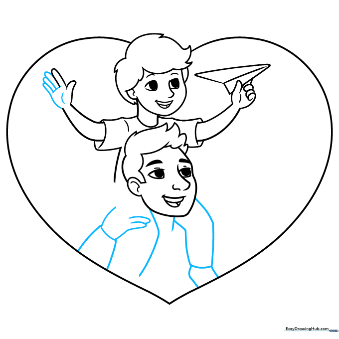 Adding the boy's legs and the father's arm reaching toward the son.