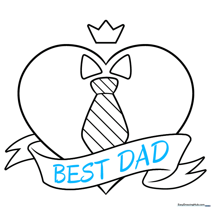 The text 'BEST DAD' written inside the banner with a bold outline.
