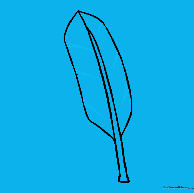 Adding triangular notches along the edges of the feather to suggest texture.