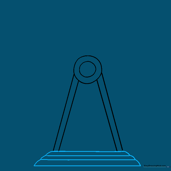 A trapezoidal base connecting the two support legs of the Ferris wheel.