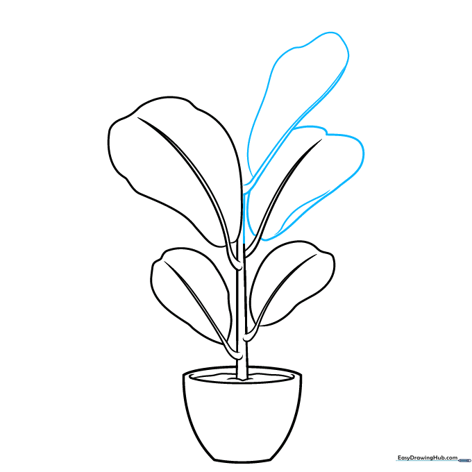 Adding a fold detail to a leaf to create a 3D effect.