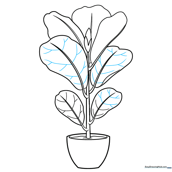 Adding final vein textures to the leaves to complete the look.
