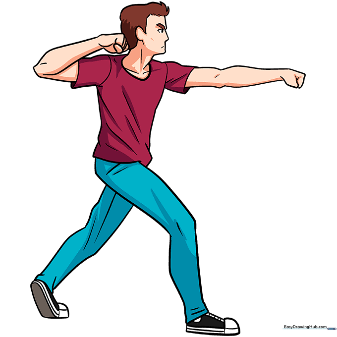 Fully colored anime fighting character in a dynamic pose.