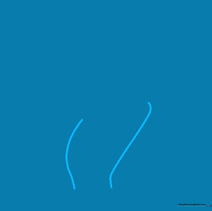 Light pencil outline of a hand silhouette showing the wrist and palm shape for a finger heart drawing.