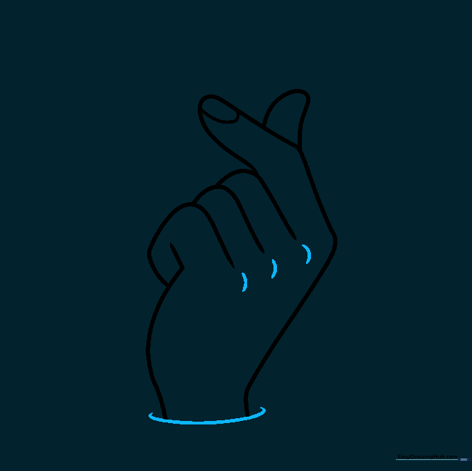 Adding knuckle details and the start of a sleeve line at the wrist.