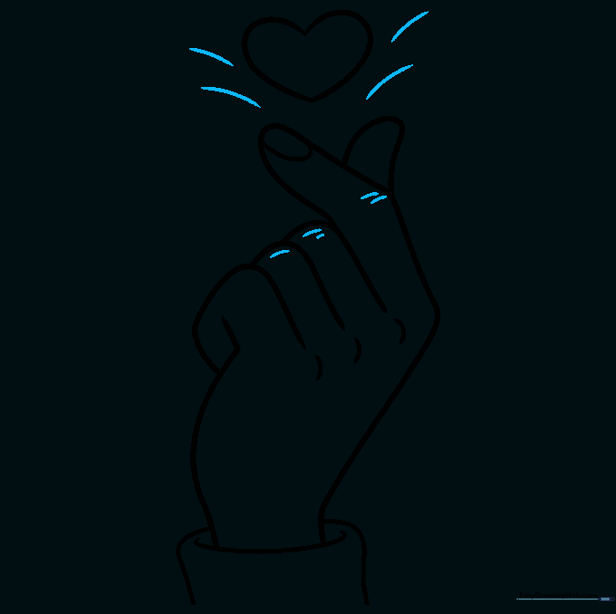 Adding motion lines around the heart and fingers to show the action of snapping.