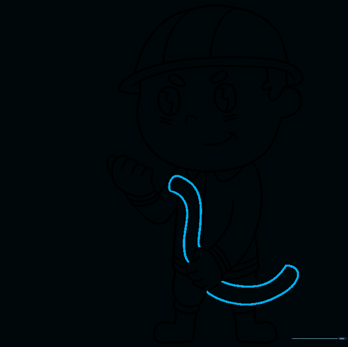 Adding a firehose using flowing 'S' lines.