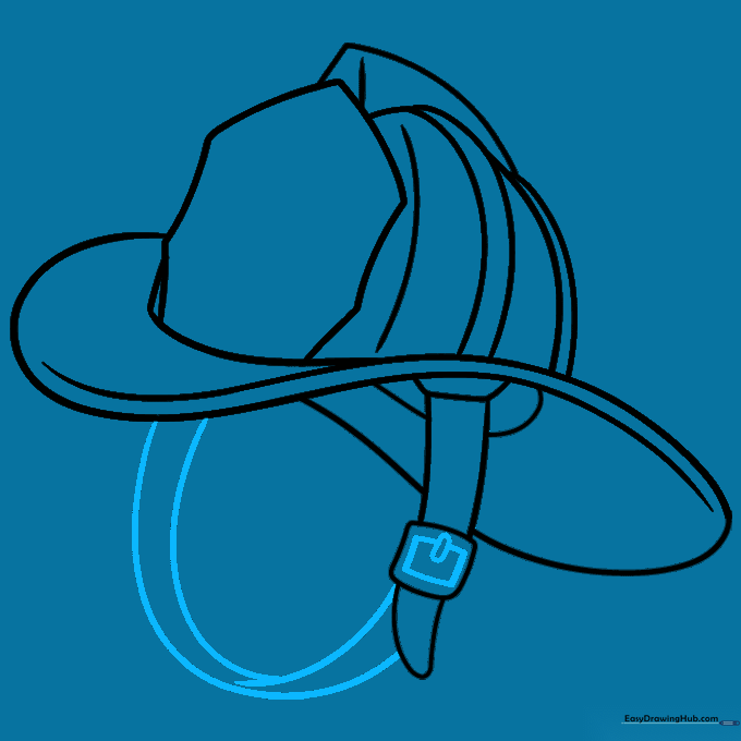 Adding buckle details and connecting the strap to the helmet body.