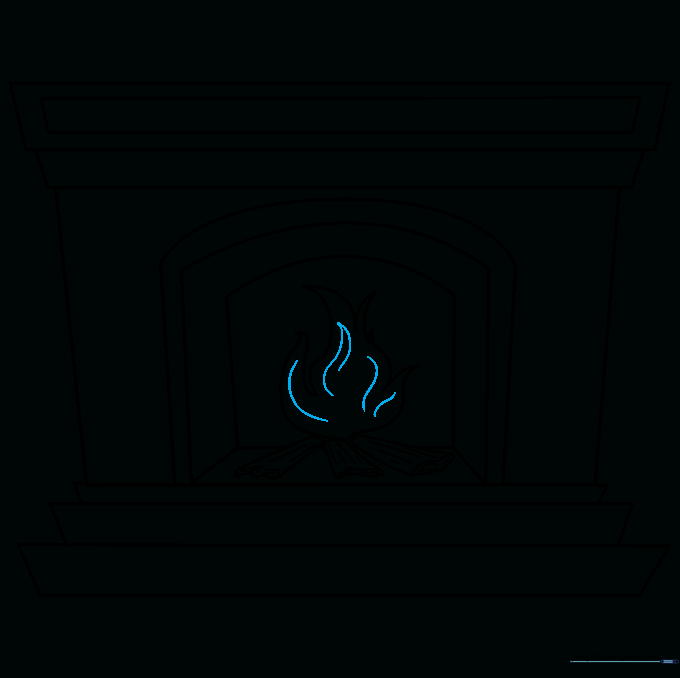 Adding detail lines to the flames to create a sense of flickering movement.