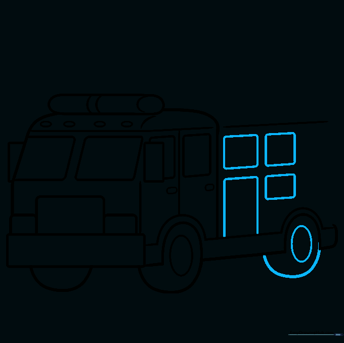 Adding the rear tire and storage compartments to the side of the truck.