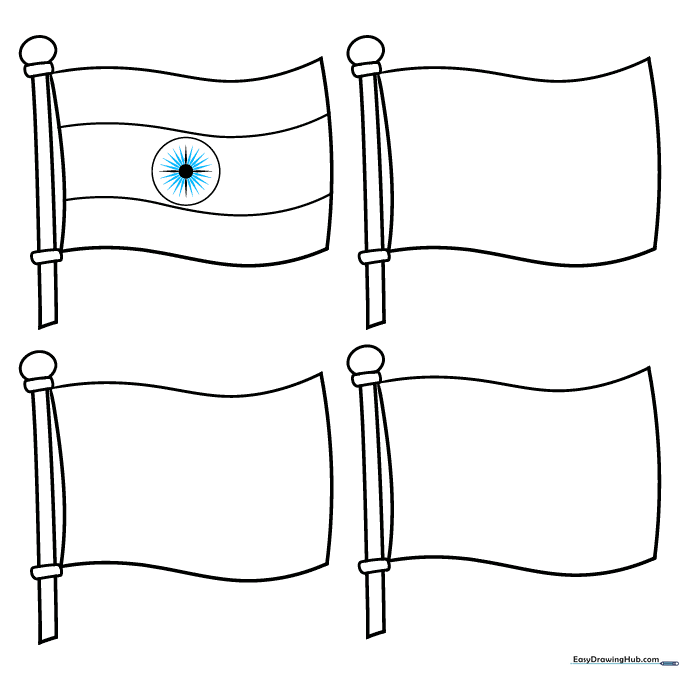 The central circle of the first flag now contains 24 radiating spokes.