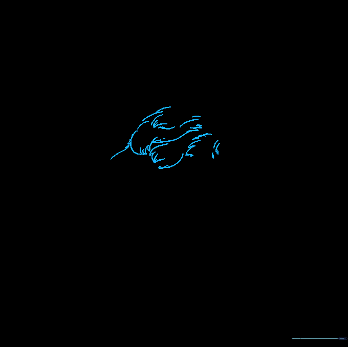 Adding fine, overlapping lines to the body to represent soft plumage.