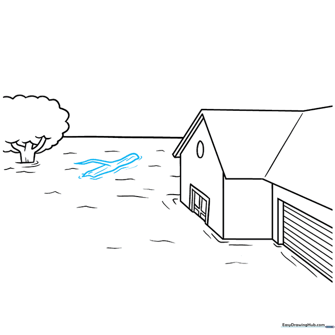 Adding a floating log with bark texture to the water.