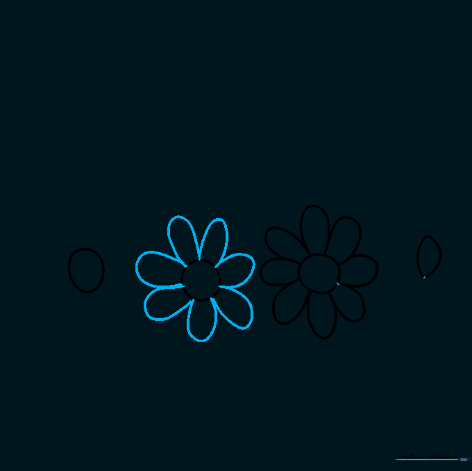 Adding petals to the second flower in the crown sequence.