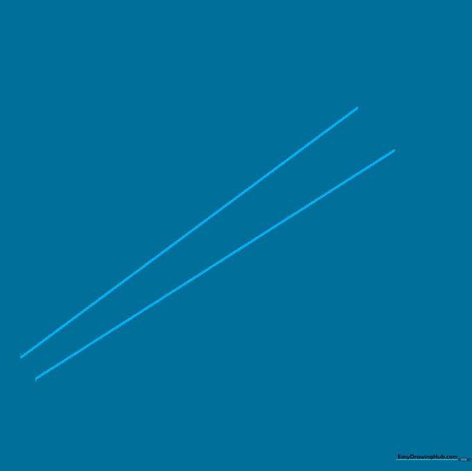 Two converging lines forming the long, slender body of a flute on a white background.