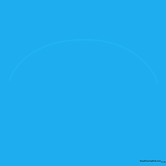 A single curved line representing the top edge of a football.