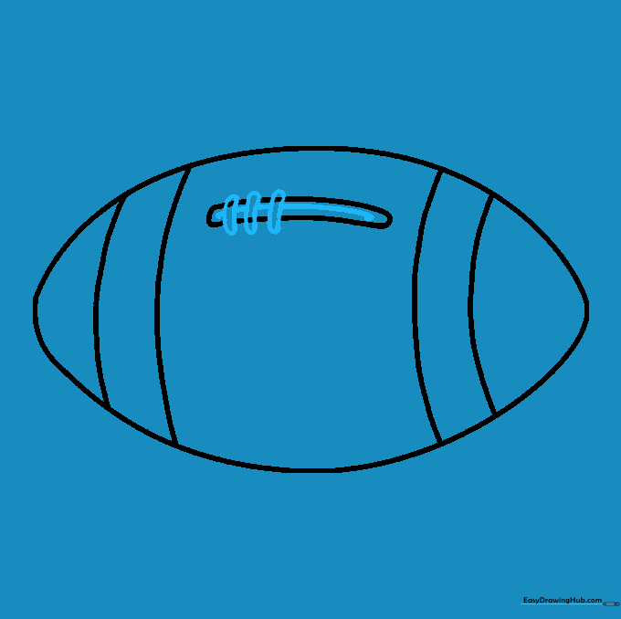 Detailed laces added to the center oval of the football.