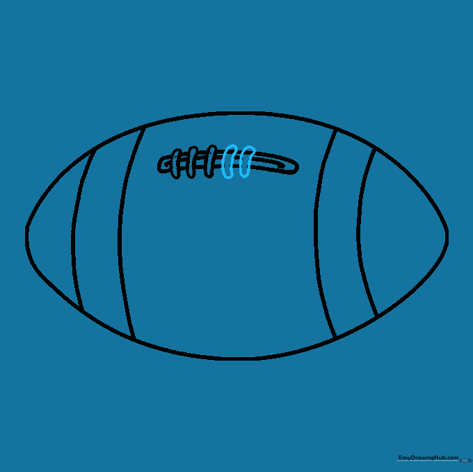 Adding more detail to the laces of the football.