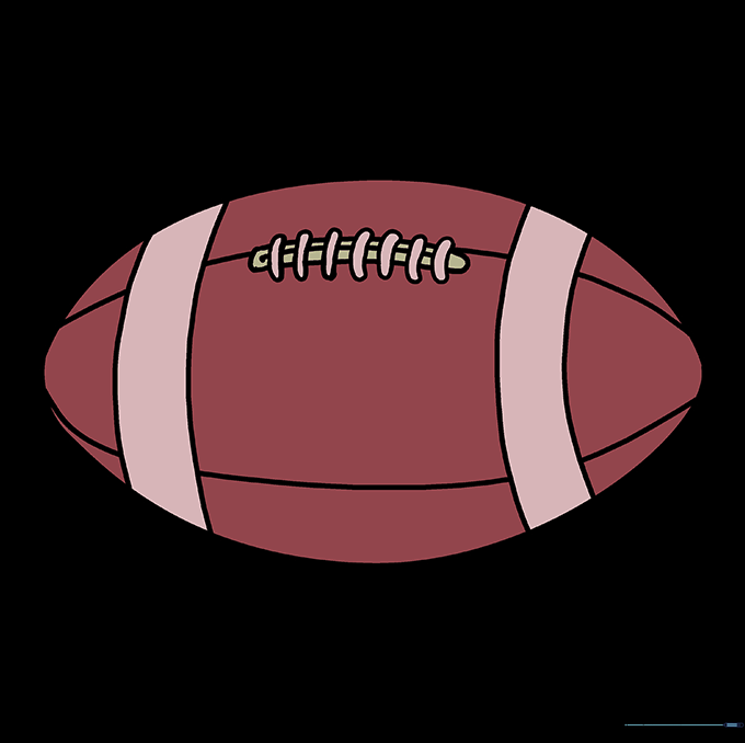 A fully colored, realistic-looking brown football.