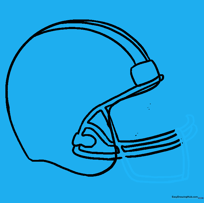 Refining the face mask with additional rectangular wire details.