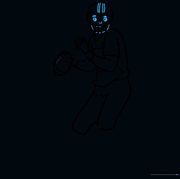 Adding facial details and helmet stripes to the football player