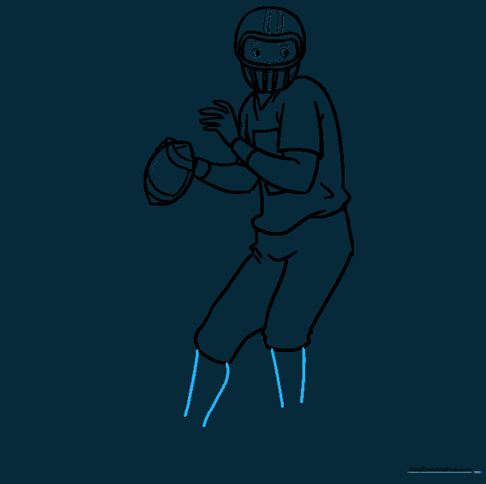 Drawing the lower legs extending from the pants