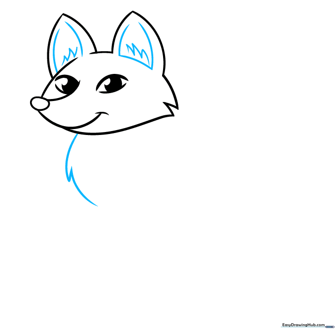 Adding inner ear details and extra fur tufts to the fox's cheeks.
