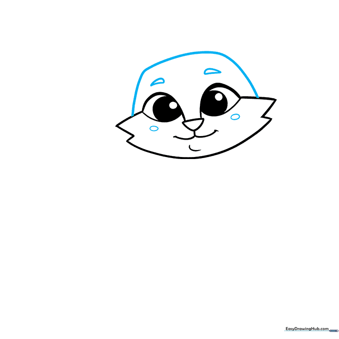 Adding eyebrows and cheek blush to the fox face