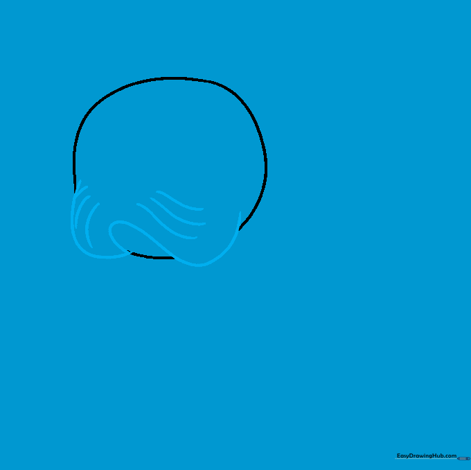 Drawing the sagging jowls of a French Bulldog using curved lines.