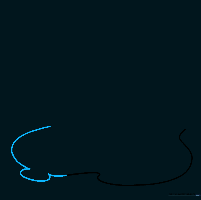 Pencil sketch showing the egg white outline being extended with several organic, wavy lines.