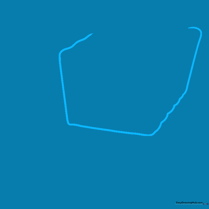 Pencil sketch of a rectangular fruitcake loaf with rounded corners.