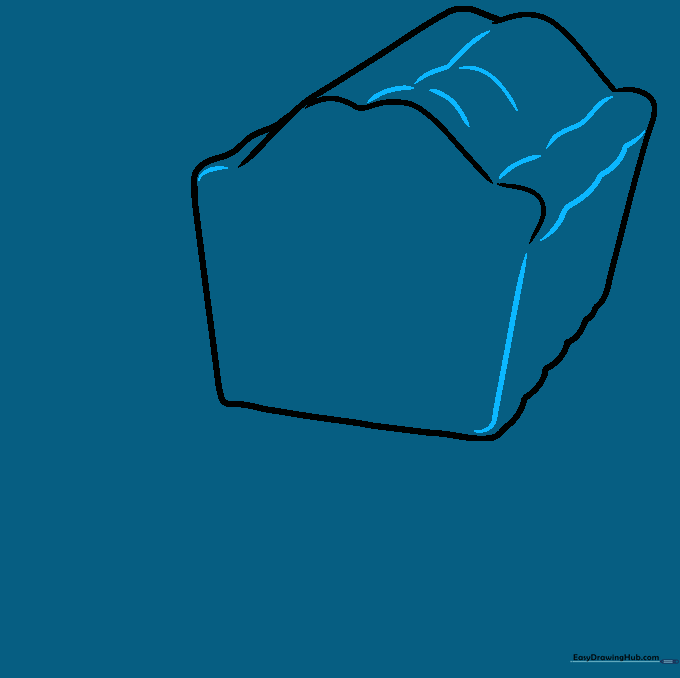 Refining the 3D perspective of the fruitcake with additional side lines.