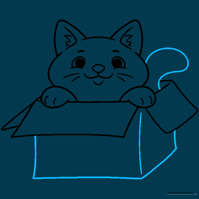 Adding decorative stripe patterns to the cat's body.