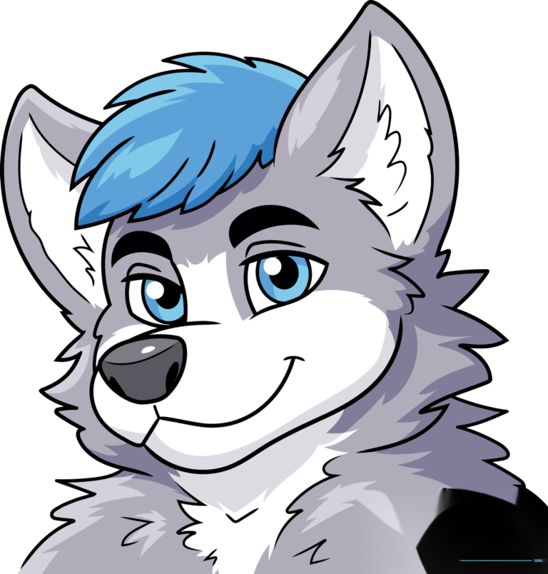 Colorful, finished illustration of a friendly furry character.