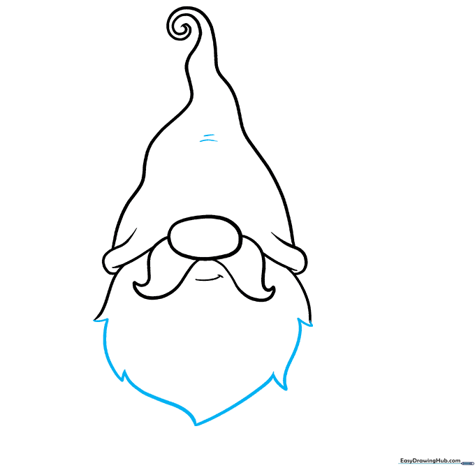 Adding jagged texture to the bottom of the gnome's beard.