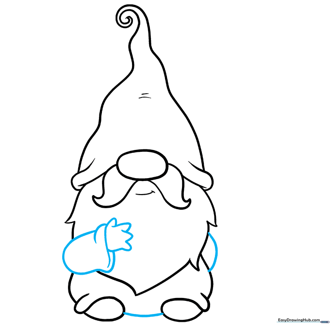 Adding a sleeve and hand to the gnome's side.