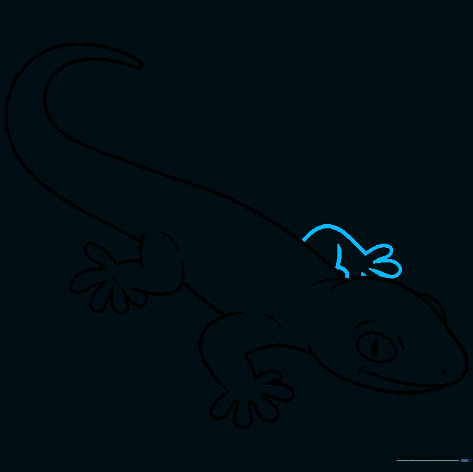 Adding the second front leg to the gecko drawing.
