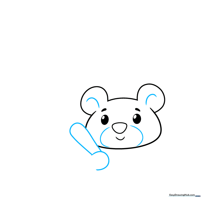 Adding a thermometer held by a teddy bear paw to the drawing.