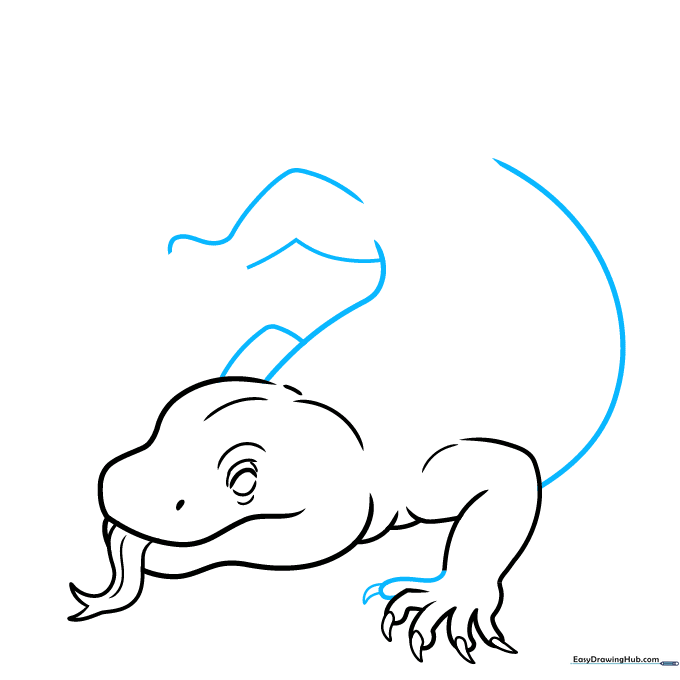 Outline of the Gila monster's full body showing all four legs.