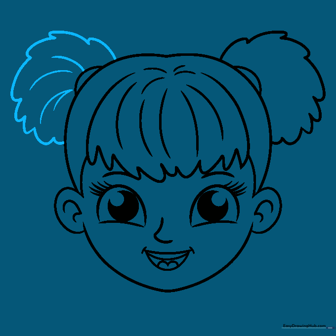 Adding a second matching ponytail to the other side of the head.