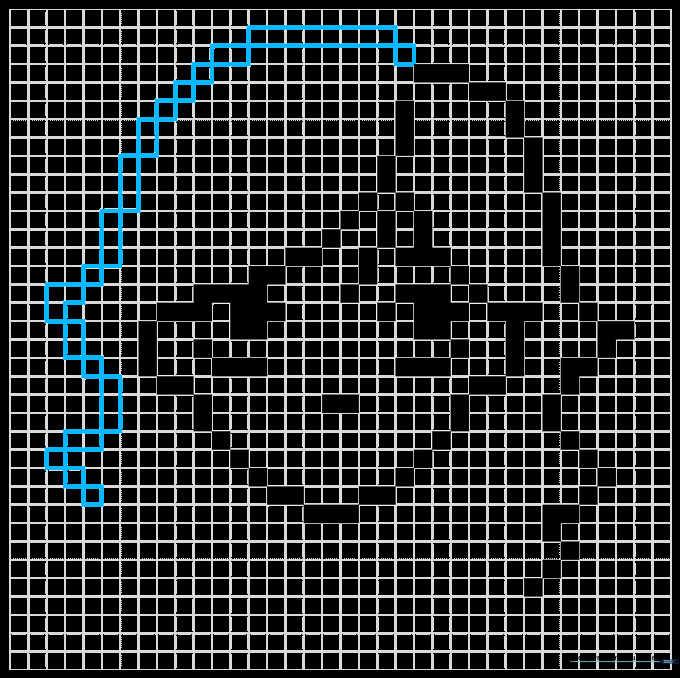 Pixel art grid showing the completed hair outline on both sides of the head.