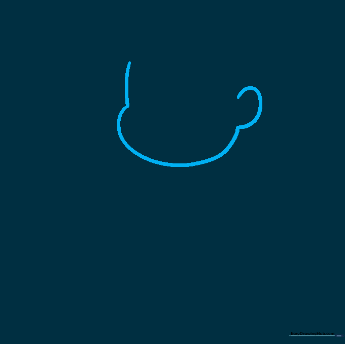 Outline of a girl's face shape showing the chin and cheek curves on a white background.