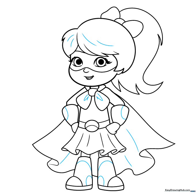 Adding final texture details to the hair and costume accessories.