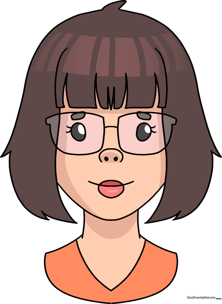 Colorful, finished drawing of a girl with glasses, serving as the main tutorial thumbnail.