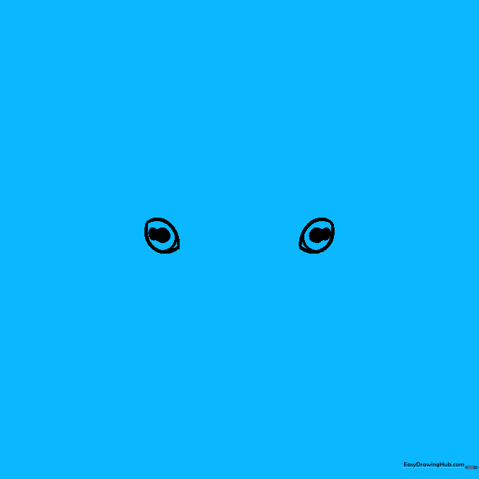 Drawing the goat nose and nostrils centered below the eyes.
